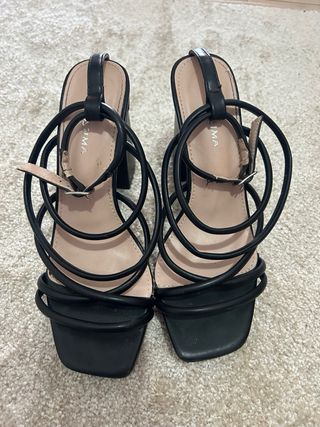 Sandalias de tacón negros talla 37