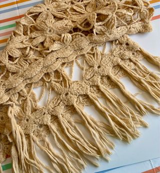 Chal tejido Mango beige/amarillo