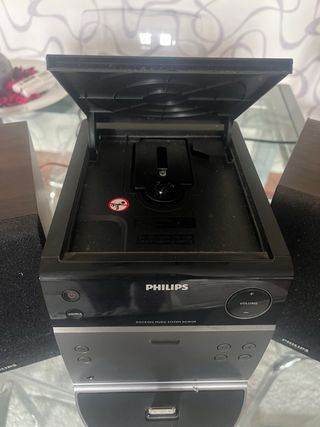 Mini cadena Philips negra y plateada