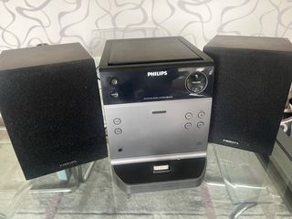 Mini cadena Philips negra y plateada