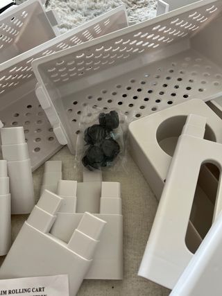 Estantería móvil QWORK Blanca con Ruedas