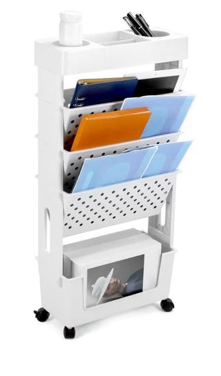 Estantería móvil QWORK Blanca con Ruedas