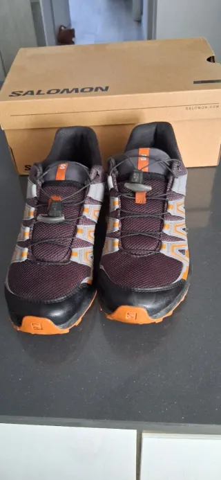 Zapatillas Salomon Trail Running Gris Naranja