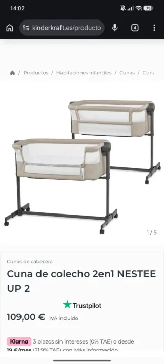 Cuna colecho Kinderkraft Nestee Up 2