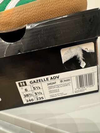 Adidas Gazelle Verdi/Bianche Tg 38.5