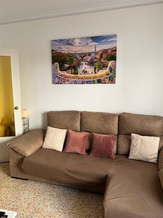 Sofá modular tela marrón