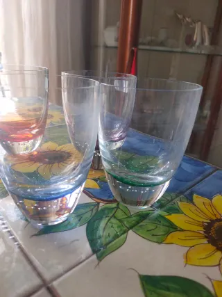 Set 6 Bicchieri Vetro Colorati
