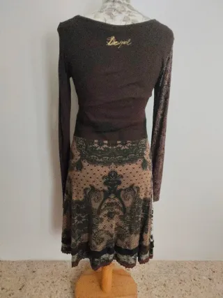 Vestido Desigual Marrón y Blanco