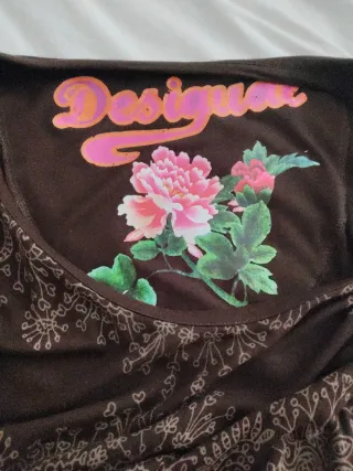 Vestido Desigual Marrón y Blanco