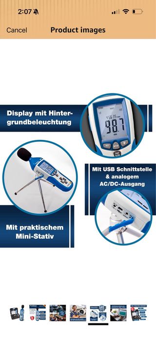 PeakTech 8005 – Class 2 Sound Level Meter with Rec