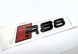 EMBLEMA TRASERO LETRAS AUDI RS8 NEGRO BRILLO