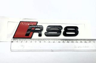 EMBLEMA TRASERO LETRAS AUDI RS8 NEGRO BRILLO