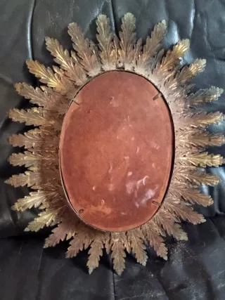 Specchio Sole in metallo color oro