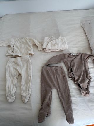 Lote Ropa Bebé 1-3 Meses Azul y Blanco