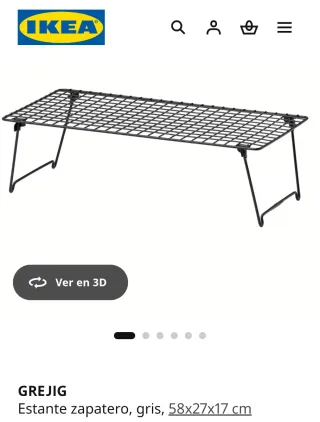 Estantería Zapatero GREJIG IKEA Gris