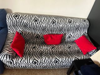 Sofá con protector cebra