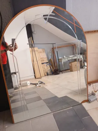 Espejo de madera y cristal