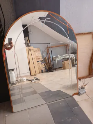 Espejo de madera y cristal