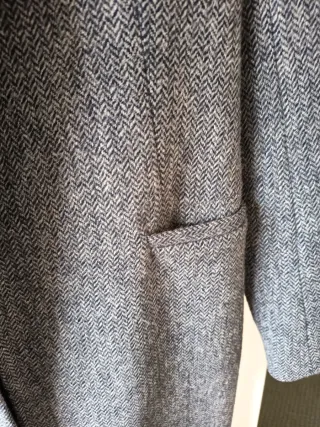 Chaqueta Zara jaspeada gris y azul