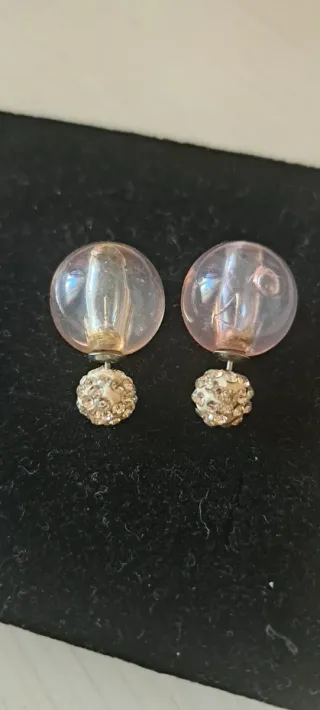 Orecchini resina rosa e Swarovski