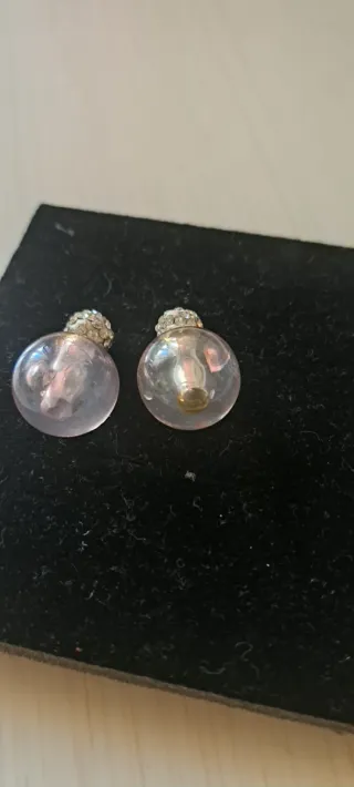 Orecchini resina rosa e Swarovski