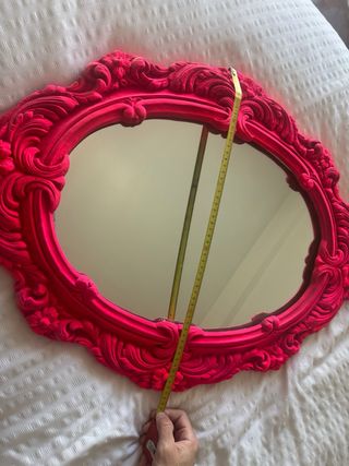 Espejo Ovalado Vintage Rosa Fucsia