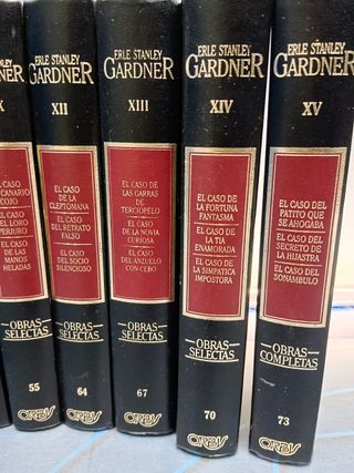 11 tomos, libros, Obras selectas - Grandes maestros del crimen y misterio. Erle Stanley Gardner. Ed. Orbis.