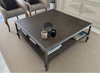 Mesa Centro Madera Marrón 110x110 - Diseño Luxury