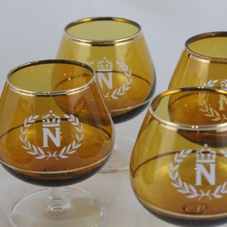 6 Copas Brandy Cognac Napoleon Cristal Ámbar