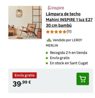 2 Lámparas de Techo Bambú