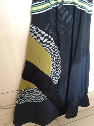 Vestito patchwork blu e giallo - Taglia M