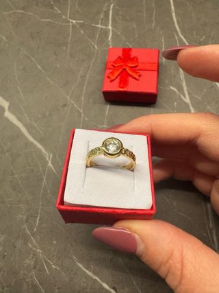 Anello oro zircone argento 925