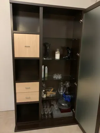 Vitrina de madera y cristal