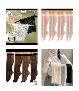 Conjunto de 4 calcetines de encaje