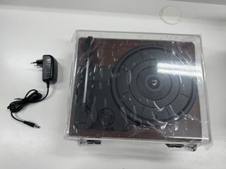 Reproductor Vinilo Retro Marrón/Negro