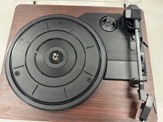 Reproductor Vinilo Retro Marrón/Negro