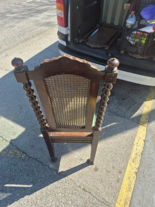 4 Silla antiguas madera y tela