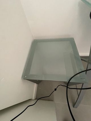 Escritorio Cristal y Mesita Auxiliar