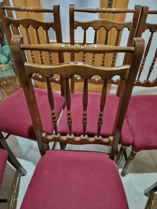 Conjunto de 6 sillas de comedor madera y mesa