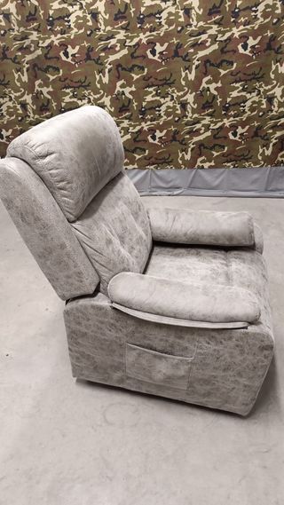 Sillón ergonómico de tela gris