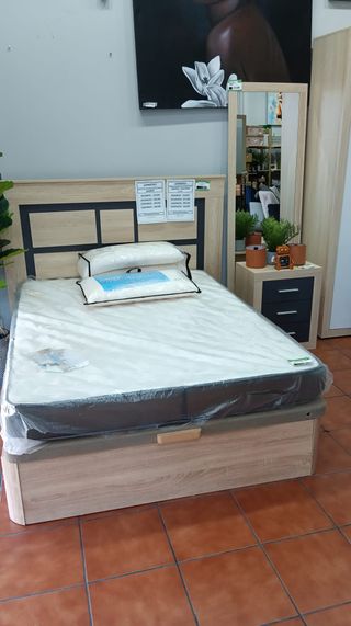 Canapé y Colchón Beige/Marrón