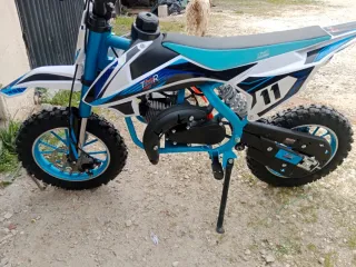 Minimoto Motocross Azul y Blanca