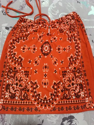 Top playero bandana naranja S
