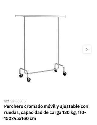 Perchero Cromado Móvil Ajustable