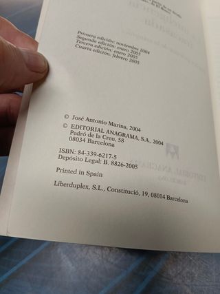 Libro, La inteligencia fracasada : teoría y práctica de la estupidez de Jose Antonio Marina