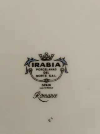 Lote 6 Platos Porcelana Irabia Romance