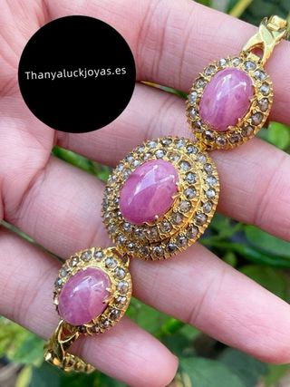 Pulsera vintage doble vuelta oro y rosa