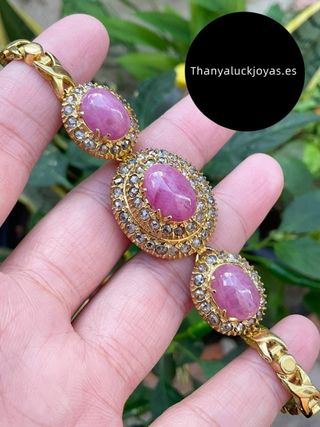 Pulsera vintage doble vuelta oro y rosa