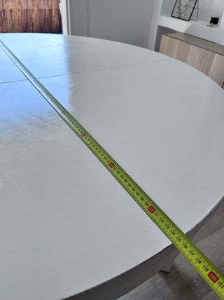 Mesa redonda extensible blanca Ikea