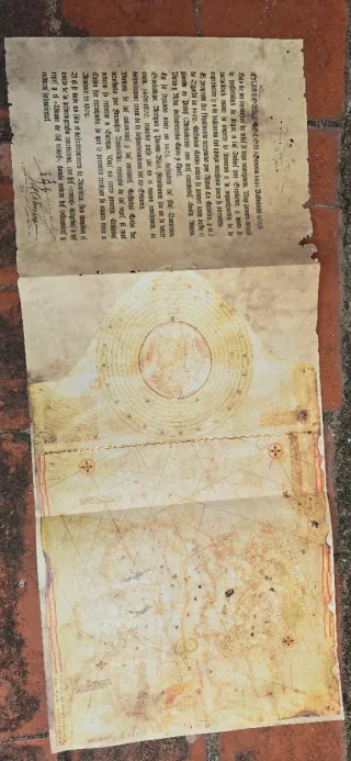 Mapa y texto histórico Cristóbal Colón